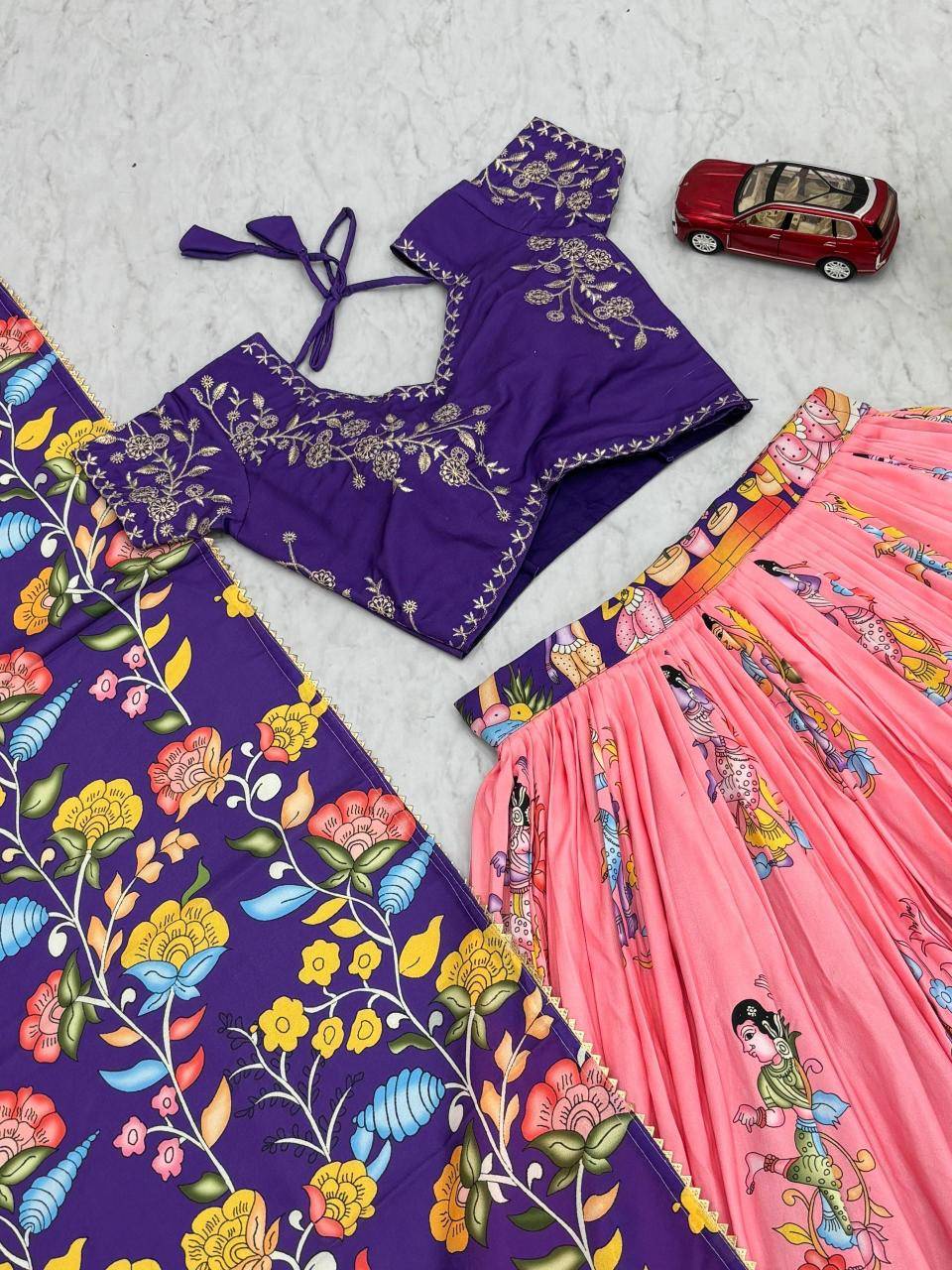 Launching Kalamkari PC 537 Cotton Lehenga choli wholesalers in Bangalore